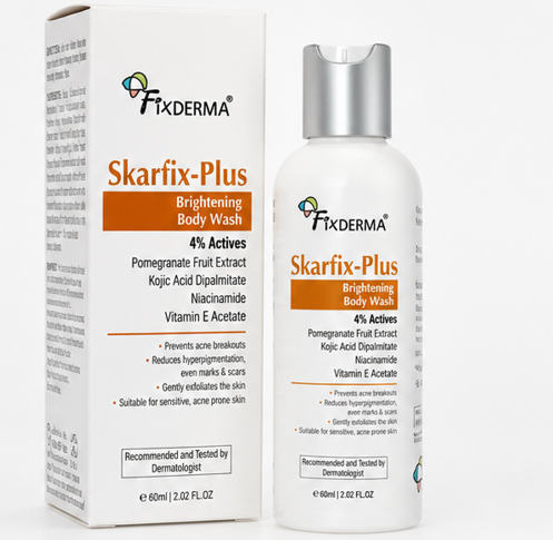 Fixderma Skarfix Plus Brightening Body Wash with 4% Actives with Kojic Acid and Niacinamide (60ml)