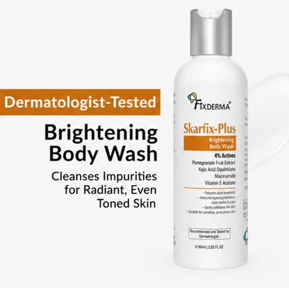 Fixderma Skarfix Plus Brightening Body Wash with 4% Actives with Kojic Acid and Niacinamide (60ml)