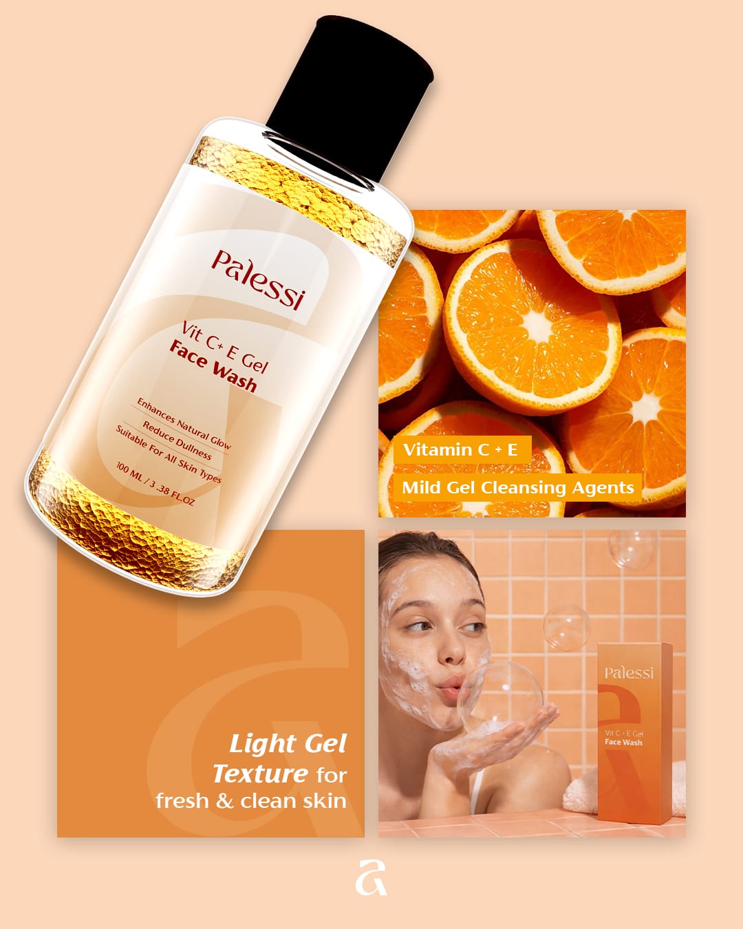 Palessi Vitamin C + E Gel Face Wash