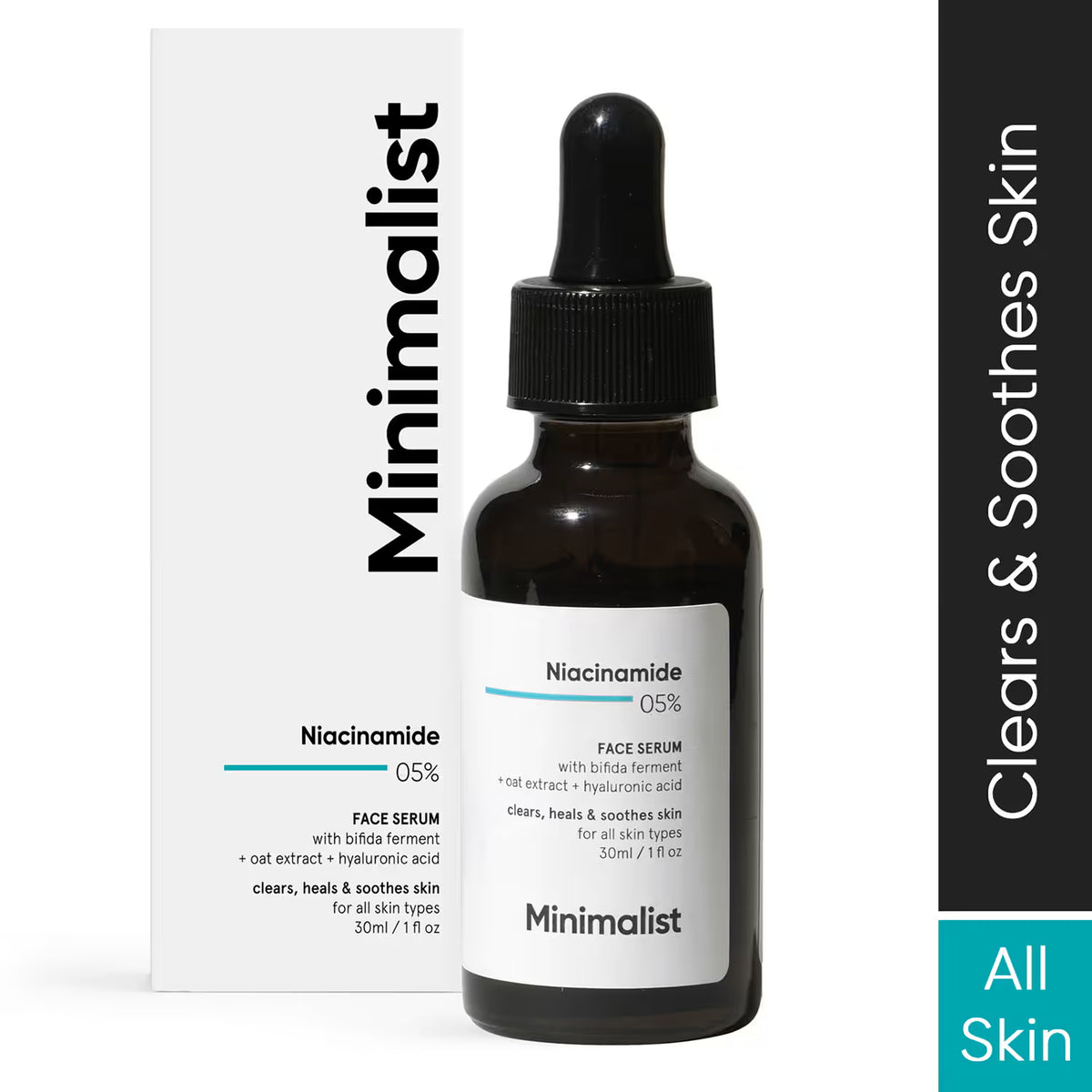 Minimalist 5% Niacinamide Face Serum With Bifida Ferment & Oat Extract For Healing & Soothing Skin (30ml)