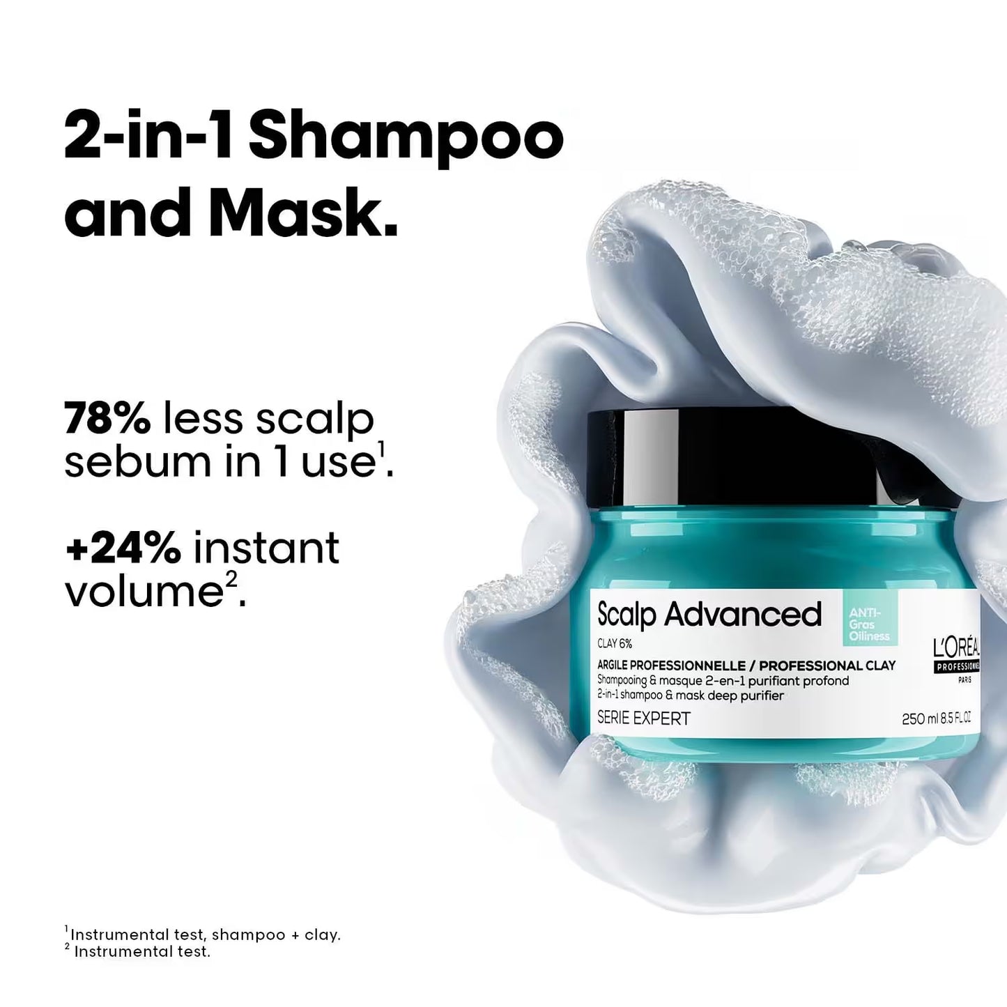 L'OREAL PROFESSIONNEL Scalp Advanced Anti-Oiliness 2-In-1 Deep Purifier Clay (250 ml)