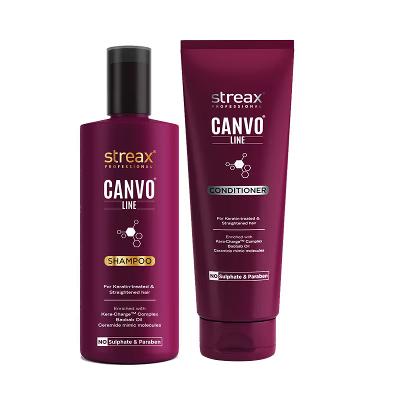 Streax Professional Canvoline Shampoo & Conditioner Combo for Chemically Treated & Damaged Hair