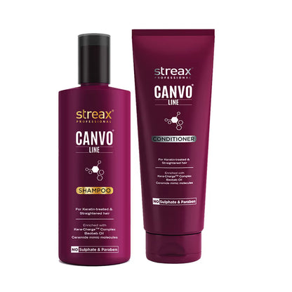 Streax Professional Canvoline Shampoo & Conditioner Combo for Chemically Treated & Damaged Hair