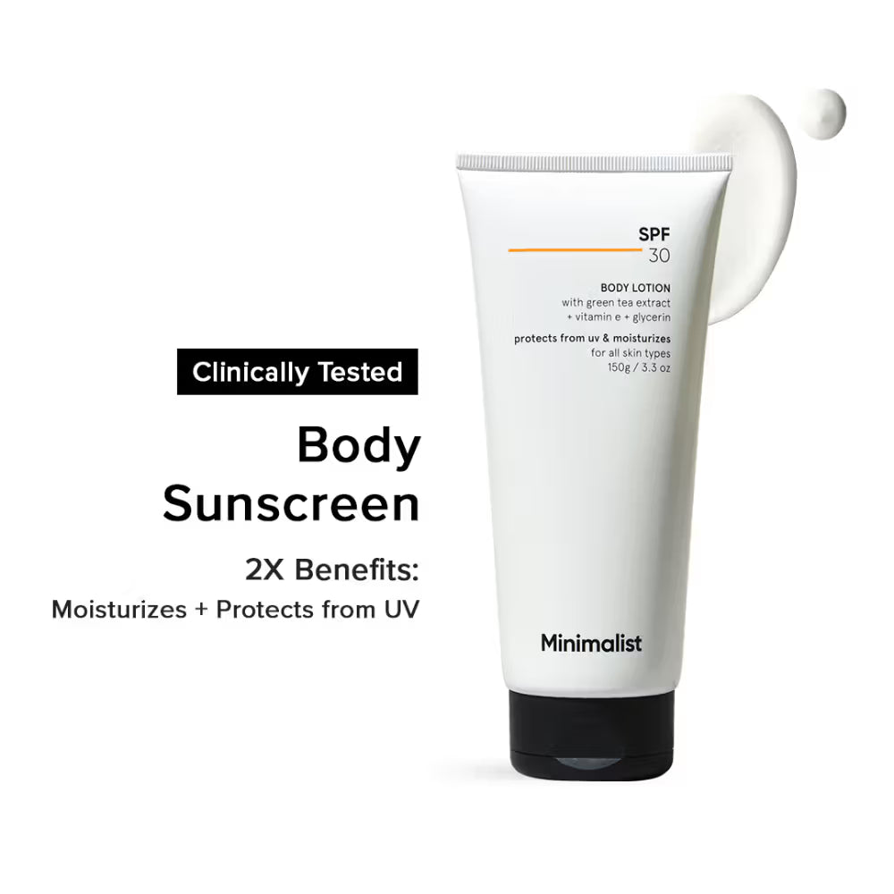 Minimalist SPF 30 Body Lotion With Vitamin E, Gylcerin & Green Tea Extract (150 g)