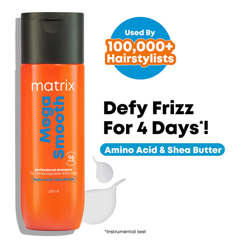 Matrix Mega Smooth Professional Shampoo with Shea Butter & Amino Acids, for Frizzy Hair 350 ml
