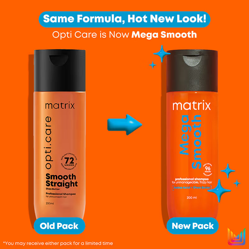 Matrix Mega Smooth Professional Shampoo with Shea Butter & Amino Acids, for Frizzy Hair 350 ml