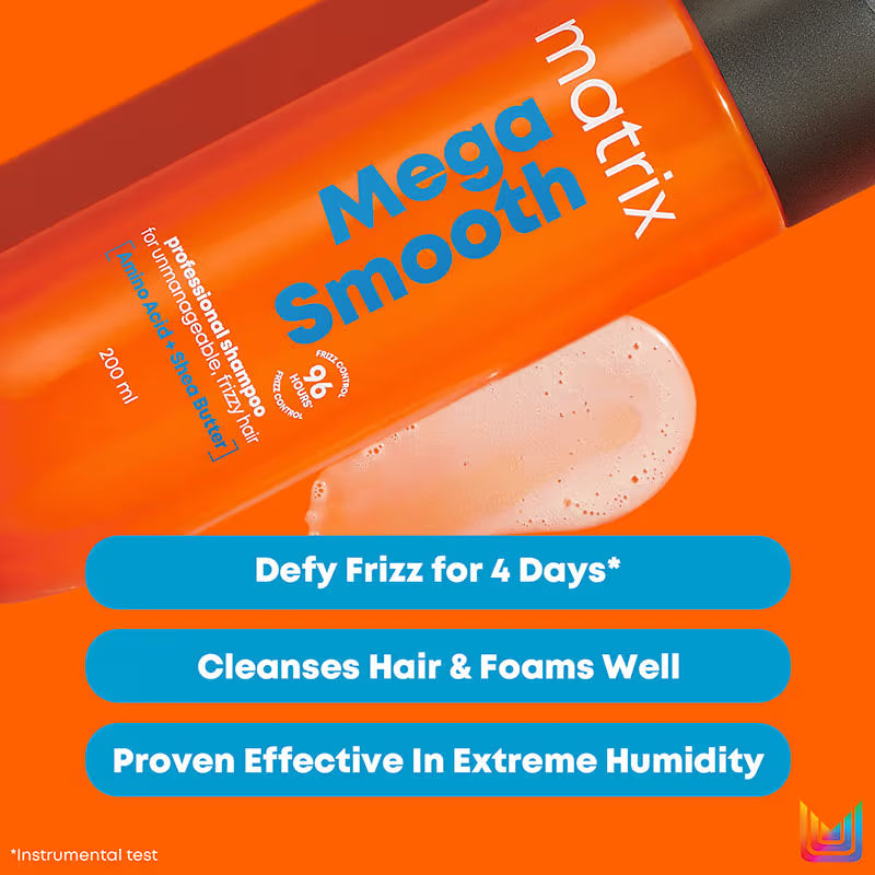 Matrix Mega Smooth Professional Shampoo with Shea Butter & Amino Acids, for Frizzy Hair 350 ml