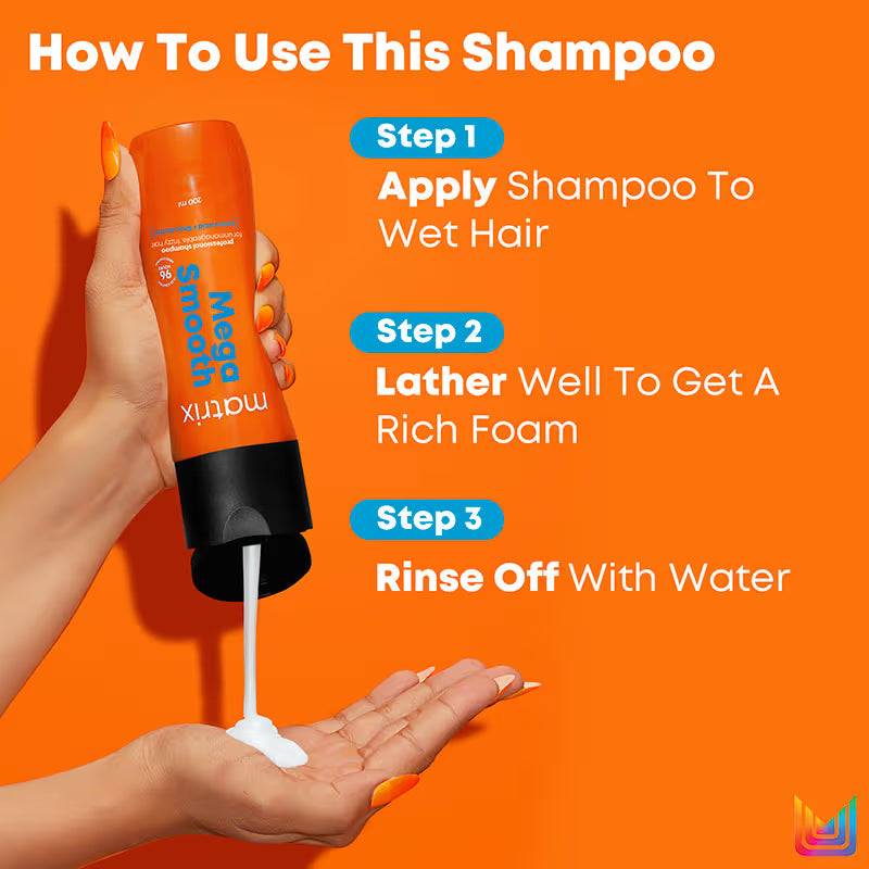 Matrix Mega Smooth Professional Shampoo with Shea Butter & Amino Acids, for Frizzy Hair 350 ml