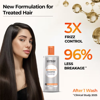Streax Professional BotBrazil Paraben Free Shampoo for Chemically Treated & Damaged Hair (300ml)
