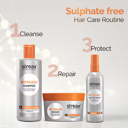 Streax Professional BotBrazil Nourishing Hair Masque for Chemically Treated Hair Repair (200gm)