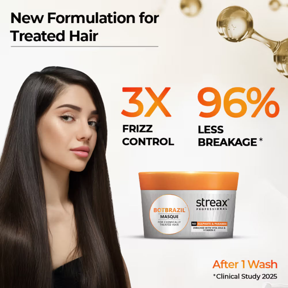 Streax Professional BotBrazil Nourishing Hair Masque for Chemically Treated Hair Repair (200gm)