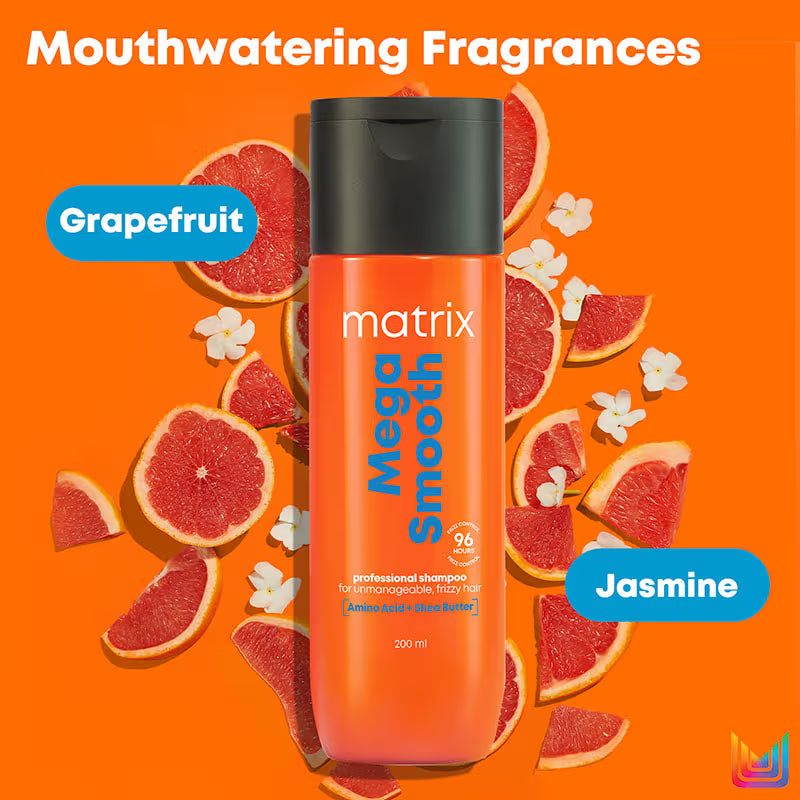 Matrix Mega Smooth Professional Shampoo with Shea Butter & Amino Acids, for Frizzy Hair 350 ml