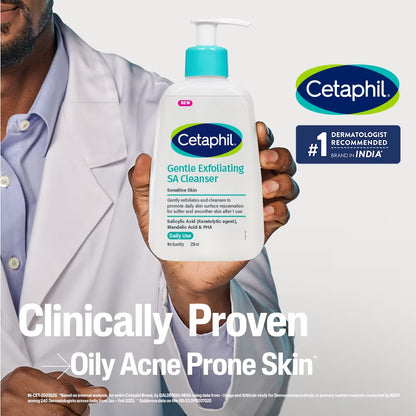 Cetaphil Gentle Daily Exfoliating Cleanser With Salicylic Acid For Oily Acne Prone Skin(236ml)