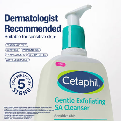 Cetaphil Gentle Daily Exfoliating Cleanser With Salicylic Acid For Oily Acne Prone Skin(236ml)