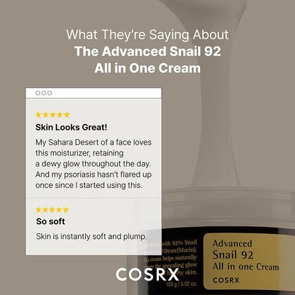 COSRX Advanced Snail Mucin 92 All In One Cream with Hyaluronic Acid (100gm)