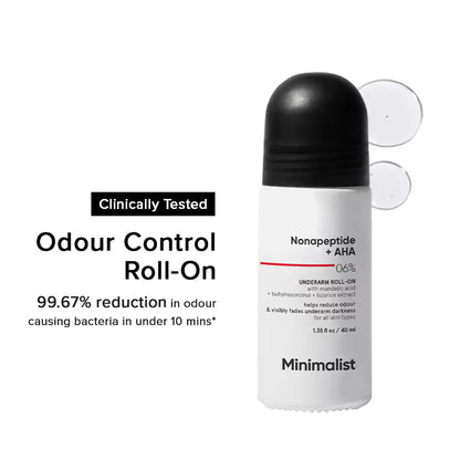 Minimalist Nonapeptide + AHA 06% Underarm Roll On For Odour-Free & Even Skin Tone (40ml)