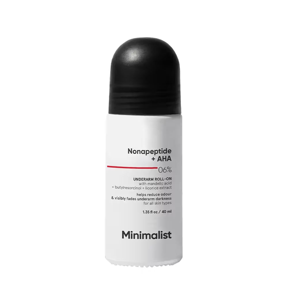 Minimalist Nonapeptide + AHA 06% Underarm Roll On For Odour-Free & Even Skin Tone (40ml)