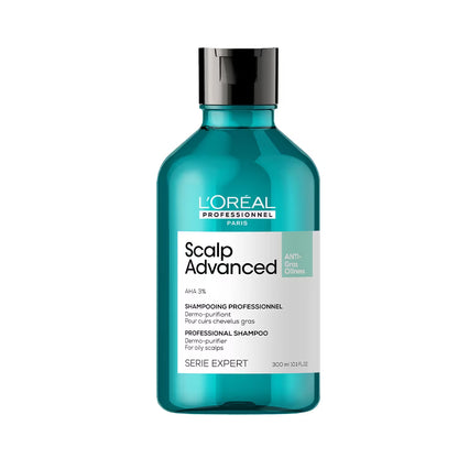 L'OREAL PROFESSIONNEL Scalp Advanced Anti-Oiliness Dermo-Purifier Shampoo (300 ml) for Oily Scalps