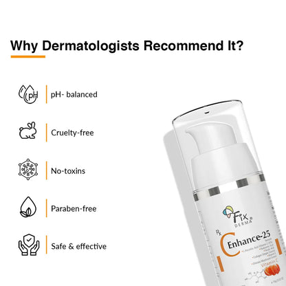 Fix Derma  C Enhance-25 Serum | Purest Form of 25% Vitamin C for A Dewy Glow (15g)