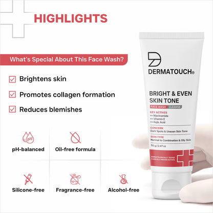 Dermatouch Dailyglow Bright & Even Skin Tone Face Wash (70 g)