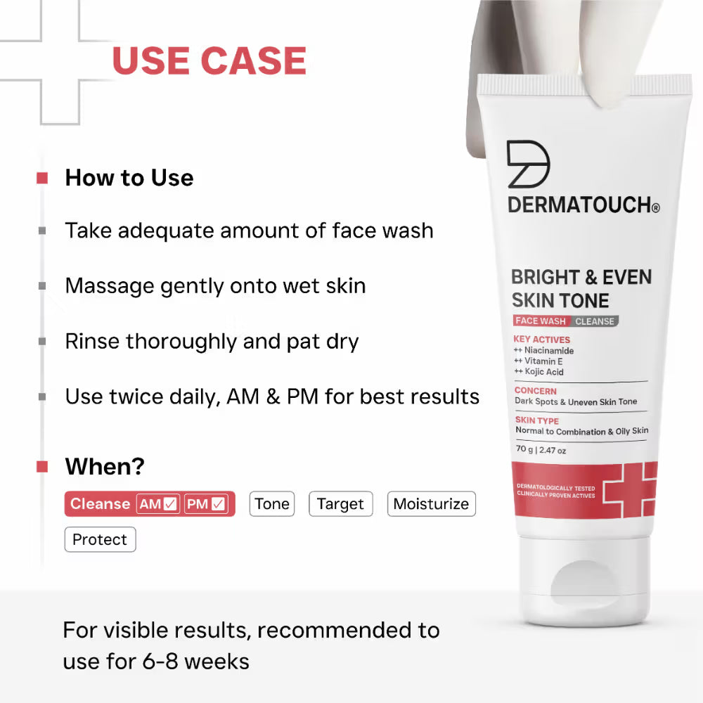 Dermatouch Dailyglow Bright & Even Skin Tone Face Wash (70 g)
