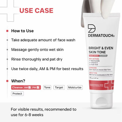Dermatouch Dailyglow Bright & Even Skin Tone Face Wash (70 g)