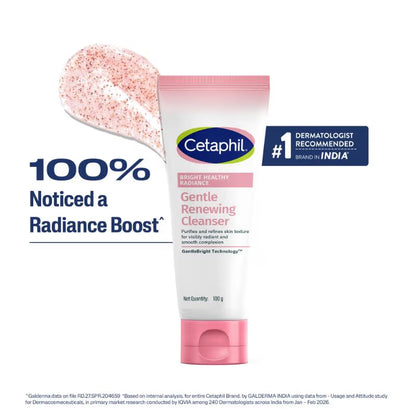 Cetaphil Bright Healthy Radiance Renewing Cleanser, Gently Exfoliates & Brightens, Foaming (100 g)