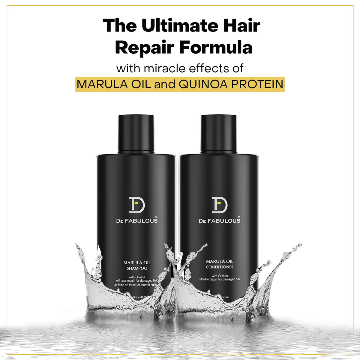 DE Fabulous Marula Oil Shampoo & Conditioner – (250ml + 250ml) Combo