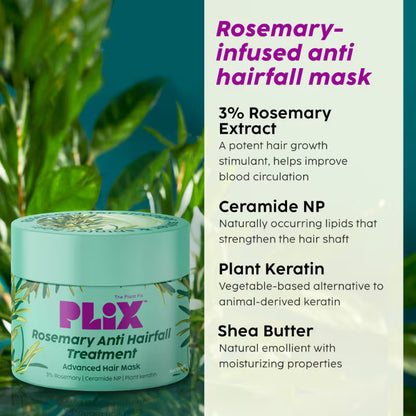Plix Rosemary Anti Hairfall Shampoo & Hair Mask (400ml)