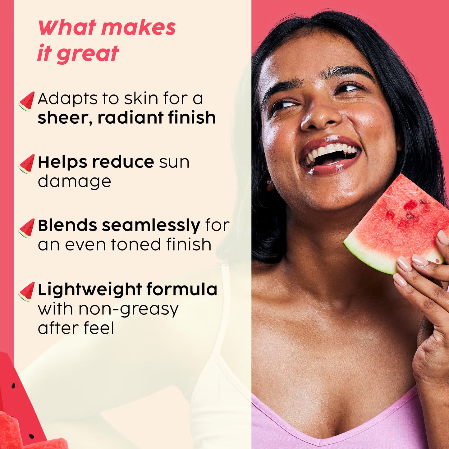 Plix Watermelon Tint Twist Color-Adapting Sunscreen - Medium Sunlit Glow(50ml)