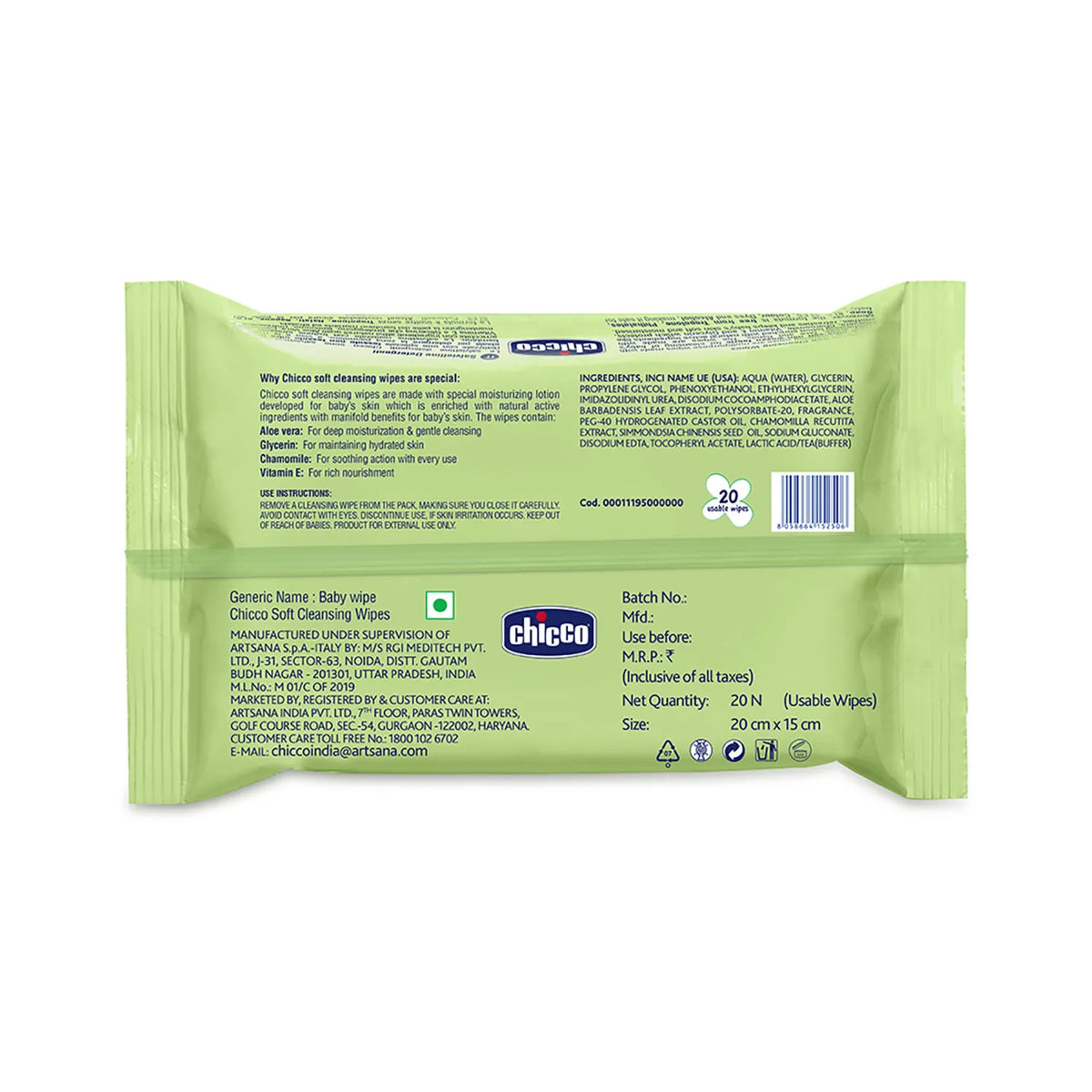 Chicco Soft Cleansing Wipes Sticker