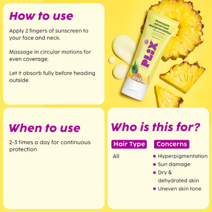 Plix Pineapple Advanced Depigmentation Dewy Sunscreen SPF 50 PA++++ (50g)