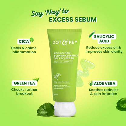 Dot & Key Cica + Salicylic Acid Face Wash for Oily Skin (100ml)