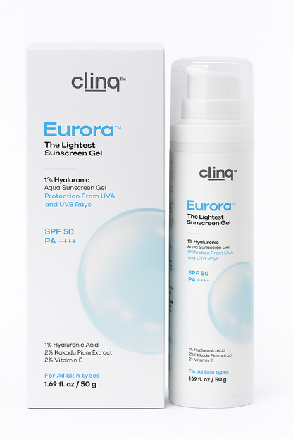 Clinq™ Eurora – The Lightest Sunscreen Gel SPF 50 PA++++ (50g)