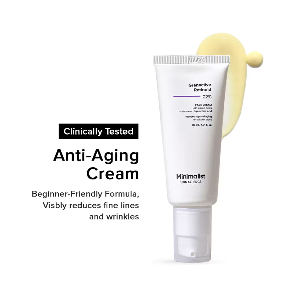 Minimalist 2% Granactive Retinoid Anti Aging Face Cream With Vitamin E & HA (30ml)