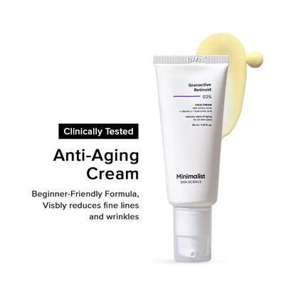 Minimalist 2% Granactive Retinoid Anti Aging Face Cream With Vitamin E & HA (30ml)