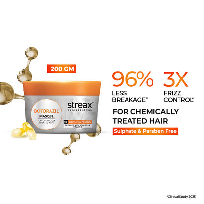 Streax Professional BotBrazil Nourishing Hair Masque for Chemically Treated Hair Repair (200gm)