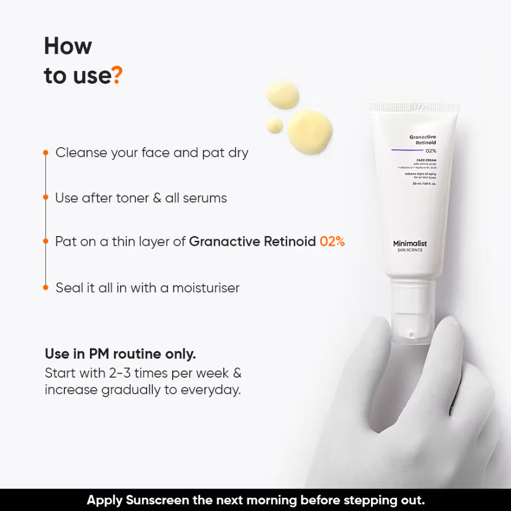 Minimalist 2% Granactive Retinoid Anti Aging Face Cream With Vitamin E & HA (30ml)