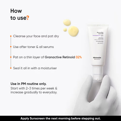 Minimalist 2% Granactive Retinoid Anti Aging Face Cream With Vitamin E & HA (30ml)