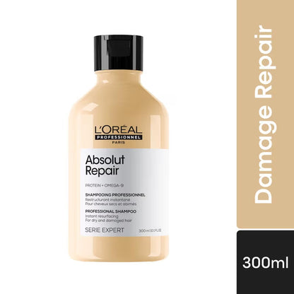 L'Oréal Professionnel Absolut Repair Shampoo For Dry and Damaged Hair With Protein & Omega-9 (300ml)