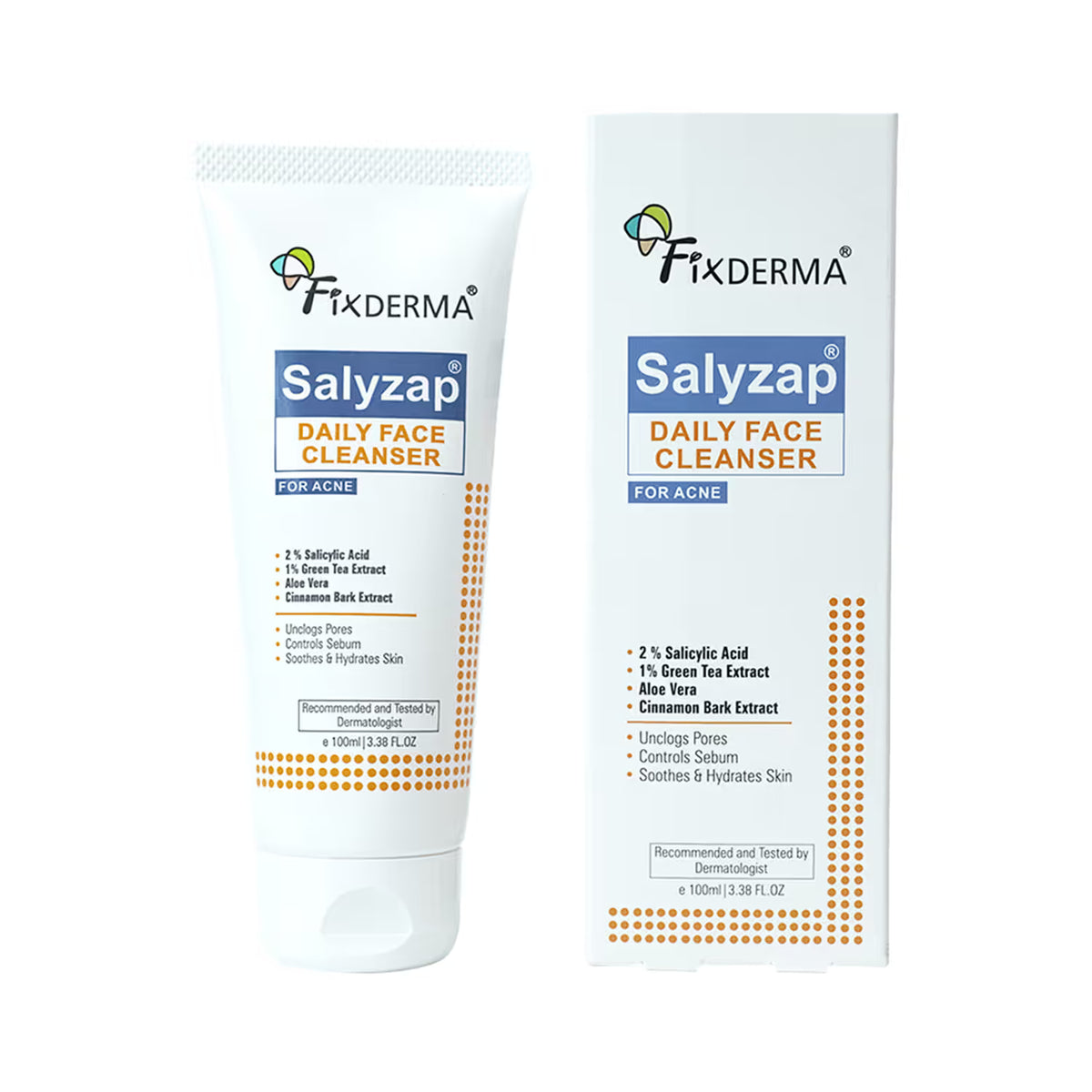 Fixderma Salyzap Face Cleanser 2% Salicylic Acid for Oily & Acne Prone Skin Face Wash (100 ml)