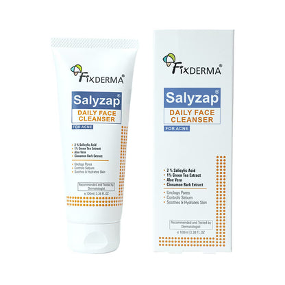 Fixderma Salyzap Face Cleanser 2% Salicylic Acid for Oily & Acne Prone Skin Face Wash (100 ml)