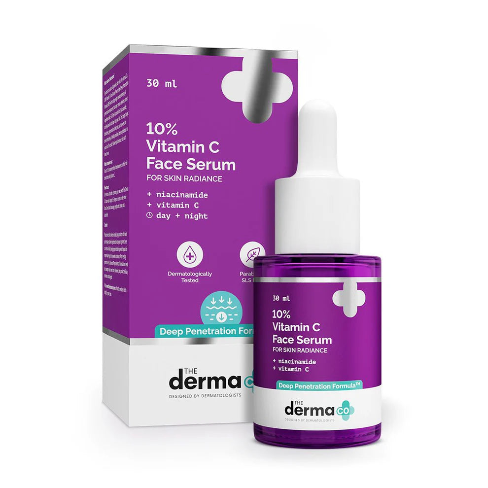 The Derma Co 10% Vitamin C Face Serum Reduces Pigmentation & Glowing Skin For All Skin Types (30ml)