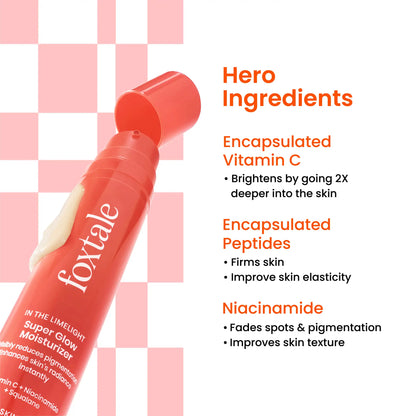 Foxtale Super Glow Moisturiser With 4% VitC-Niacinamide Complex For Brighter Skin (50ml)