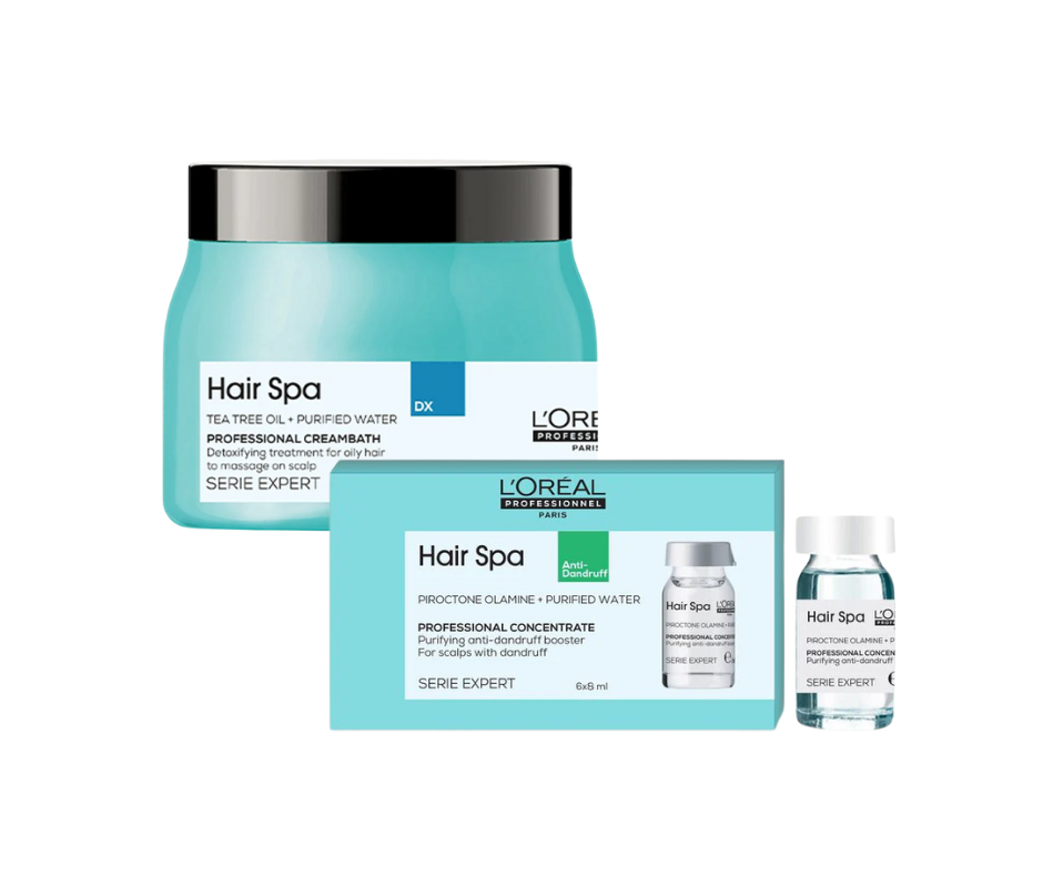 L'oreal Professionnel DX Hair Spa Creambath (490 g) & Anti- Dandruff Purifying Concentrate 8ML Combo