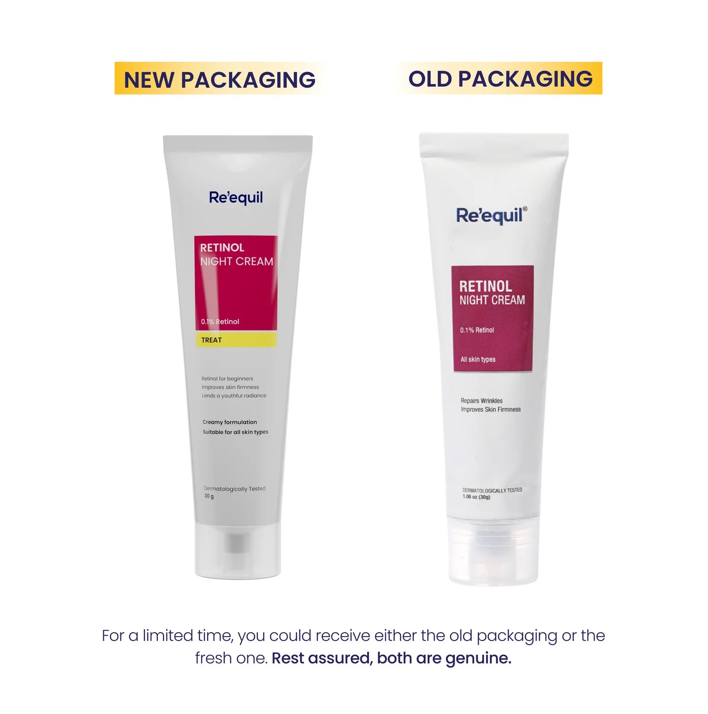 Reequil 0.1% Retinol Night Creamtreat For Wrinkles & Skin Tightening (30 g)