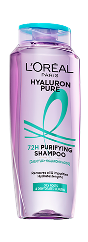 L’Oréal Paris Hyaluron Pure 72H Purifying Shampoo, For Oily Scalp & Dry Hair With Salicylic And Hyaluronic Acid