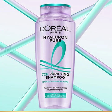 L’Oréal Paris Hyaluron Pure 72H Purifying Shampoo, For Oily Scalp & Dry Hair With Salicylic And Hyaluronic Acid