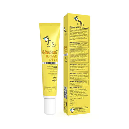 Fixderma Shadow SPF 50 Lip Shield,Sunscreen Lip Balm Prevents Pigmentation & Sun Damage,Unflavored (15g)