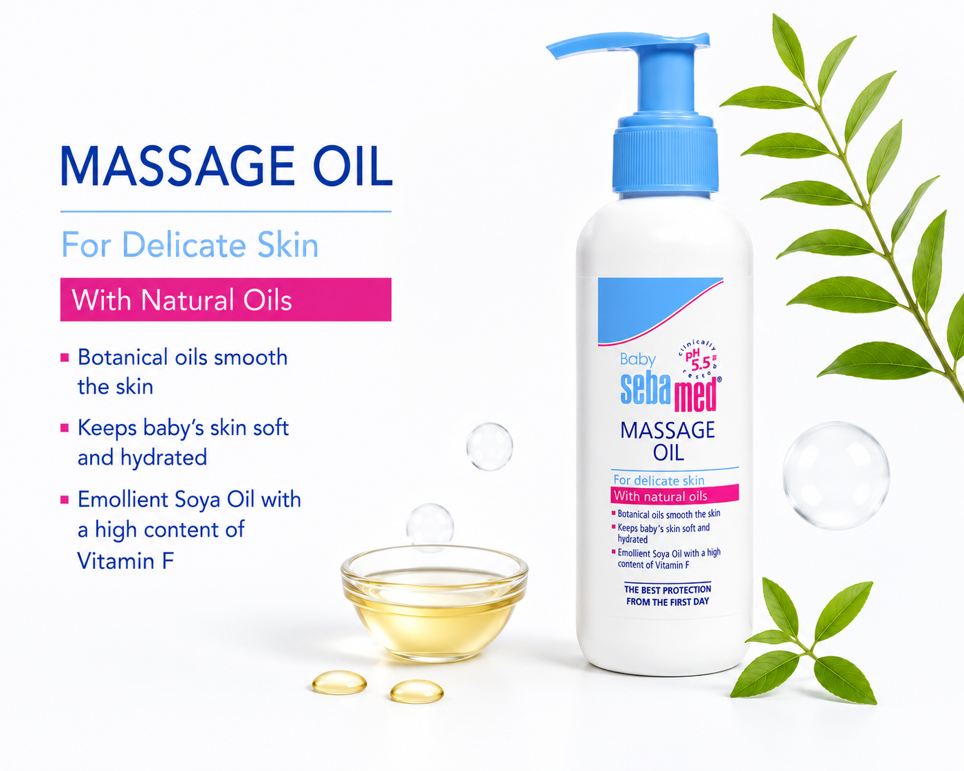Sebamed Baby Shampoo (150 ml) + Baby Gentle Wash (200 ml) + Soothing Massage Oil (150 ml)